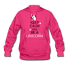 Keep Calm And Be A Unicorn - Women's Hoodie - Fuchsia Color