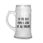 To The Best Papa & Zeide Of All Times Beer Stein Beer Mug 22 Oz - Custom Orders Did For Customers - Drinkware