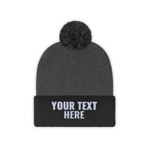 Custom Beanie Hat, Pom Pom Hat, Winter hat, Personalized Beanie Hats, Winter Beanie - Eight Colors